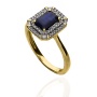 Złoty pierścionek próby 0,585 z szafirem 1,04ct i diamentami 0,18ct - 3