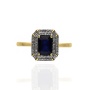 Złoty pierścionek próby 0,585 z szafirem 1,04ct i diamentami 0,18ct - 4