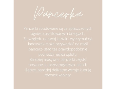 Złoty łańcuszek próby 0,585 Pancerka 50 cm/ 3,9 mm - 2