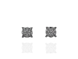 Złote kolczyki wkrętki próby 0,585 z brylantami 0,135 ct