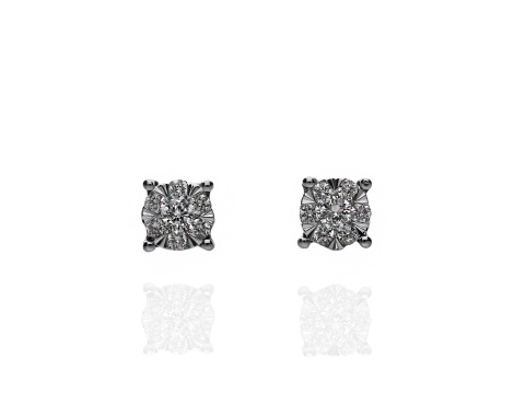 Złote kolczyki wkrętki próby 0,585 z brylantami 0,135 ct