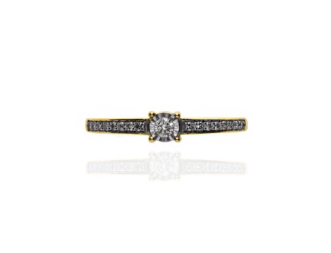 Złoty pierścionek próby 0,585 z brylantami 0,15ct - 3
