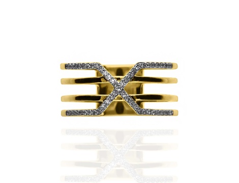 Złoty pierścionek próby 0,585 z diamentami 0,15 ct - 3