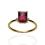 Złoty pierścionek próby 0,585 z rodolitem 1,08ct i brylantami 0,03ct - 2