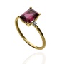 Złoty pierścionek próby 0,585 z rodolitem 1,08ct i brylantami 0,03ct - 3