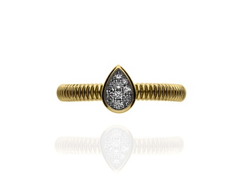 Złoty pierścionek próby 0,585 z diamentami 0,10ct - 3