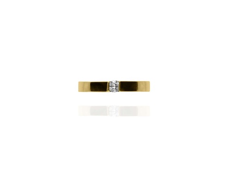 Złoty pierścionek próby 0,585 z brylantem 0,12 ct - 3