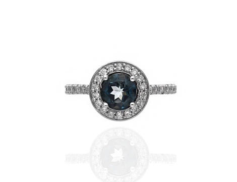 Pierścionek z białego złota próby 0,585 z labladorytem 0,92 ct i brylantami 0,32 ct - 3