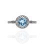 Pierścionek z białego złota próby 0,585 z topazem 0,89 ct i brylantami 0,03 ct - 4
