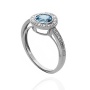Pierścionek z białego złota próby 0,585 z topazem 0,89 ct i brylantami 0,03 ct - 3