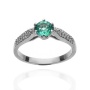 Pierścionek z białego złota próby 0,585 z szmaragdem 0,63 ct i brylantami 0,16 ct - 2