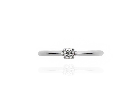 Pierścionek zaręczynowy z białego złota próby 0,585 z brylantem 0,12 ct - 3