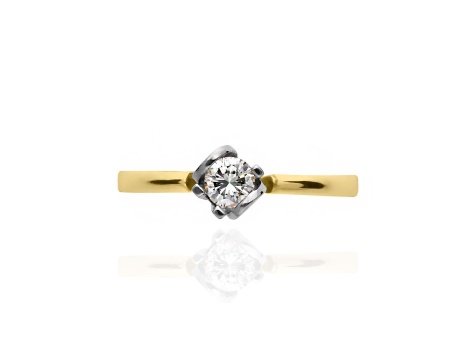 Złoty pierścionek zaręczynowy próby 0,585 z brylantem 0,22 ct LOVE - 3