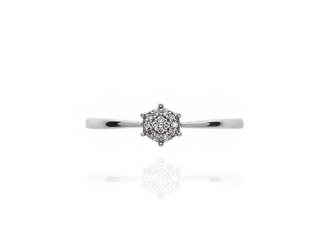 Pierścionek zaręczynowy z białego złota pr.585 z brylantami 0,04 ct - 3