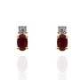 Złote kolczyki wkrętki próby 0,585 z rubinami 0,58 ct i brylantami 0,02 ct - 2