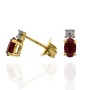 Złote kolczyki wkrętki próby 0,585 z rubinami 0,58 ct i brylantami 0,02 ct - 3