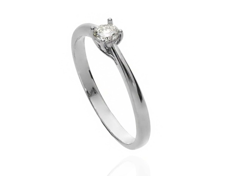 Pierścionek zaręczynowy z białego złota próby 0,585 z brylantem 0,22 ct - 2