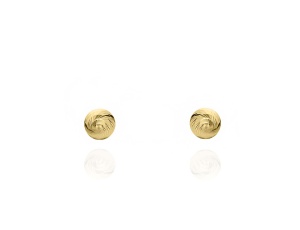 Złote kolczyki próby 0,585 kuleczki diamentowane 3,9mm