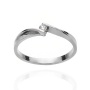 Pierścionek z białego złota próby 0,585 z brylantem 0,05 ct - 2
