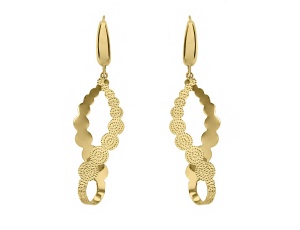 Złote kolczyki wiszące próby 0,585 nieskończoność / ósemki