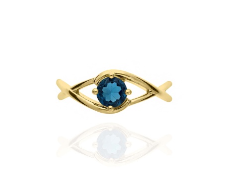Złoty pierścionek próby 0,585 z London Blue topaz 0,70 ct - 3