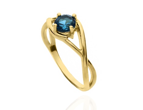 Złoty pierścionek próby 0,585 z London Blue topaz 0,70 ct - 2