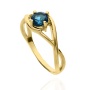 Złoty pierścionek próby 0,585 z London Blue topaz 0,70 ct - 3