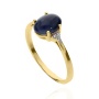 Złoty pierścionek próby 0,585 z szafirem 1,78 ct i brylantami 0,03 ct - 3
