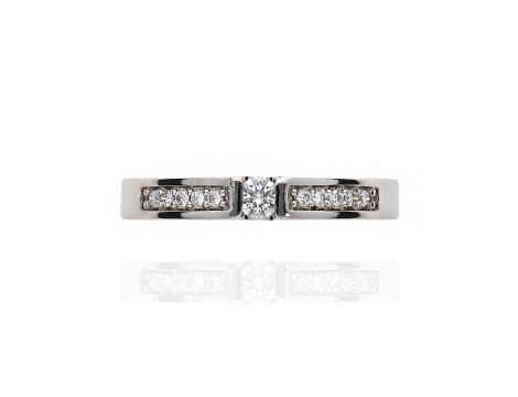 Pierścionek z białego złota próby 0,585 z brylantami 0,20 ct - 3