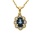 Złoty wisiorek próby 0,585 z London Blue tOPAZ 0,68 ct i brylantami 0,12 ct