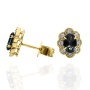 Złote kolczyki wkrętki próby 0,585 z London Blue Topaz 1,07 ct i brylantami 0,16 ct - 3