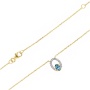 Złota celebrytka póby 0,585 z London Blue topaz 0,26 ct i diamentami 0,07 ct - 4