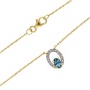 Złota celebrytka póby 0,585 z London Blue topaz 0,26 ct i diamentami 0,07 ct - 3
