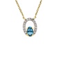 Złota celebrytka póby 0,585 z London Blue topaz 0,26 ct i diamentami 0,07 ct - 2