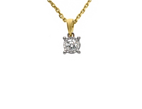Złoty wisiorek próby 0,585 z brylantem 0,05 ct