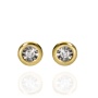 Złote kolczyki wkrętki próby 0,585 z brylantami 0,09 ct - 2