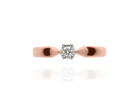 Pierścionek z różowego złota próby 0,585 z brylantem 0,08 ct - 3