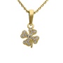 Złoty wisiorek próby 0,585 koniczynka z cyrkoniami - 2