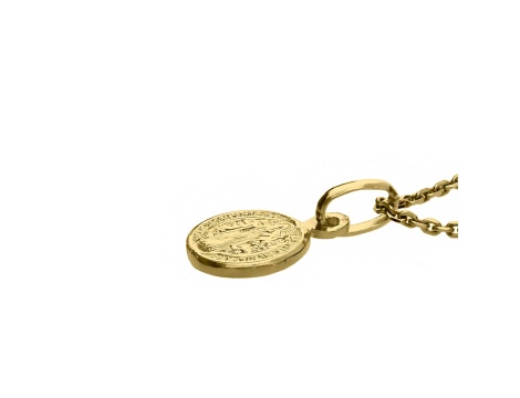 Złoty medalik próby 0,585 z wizerunkiem św. Benedykta - 3