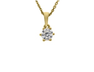 Złoty klasyczny wisiorek próby 0,585 z drobną cyrkonią