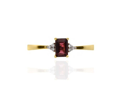 Złoty pierścionek próby 0,585 z rodolitem 0,63 ct i brylantami 0,036 ct - 4