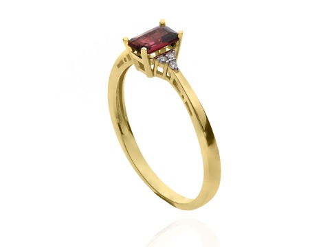 Złoty pierścionek próby 0,585 z rodolitem 0,63 ct i brylantami 0,036 ct - 3