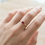 Złoty pierścionek zaręczynowy/ rocznicowy próby 0,585 z rubinem 0,63 ct i brylantami 0,03 ct - 5