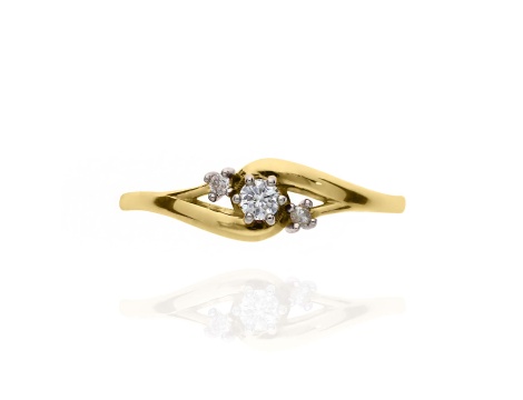 Złoty pierścionek rocznicowy próby 0,585 z brylantami 0,12 ct - 3