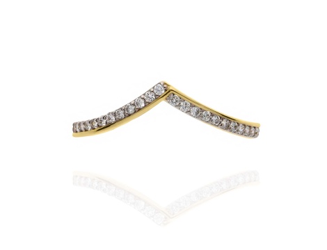 Złoty pierścionek próby 0,585 z brylantami 0,23 ct - 4