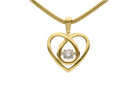 Złoty wisiorek próby 0,585 serce z brylantem 0,12 ct