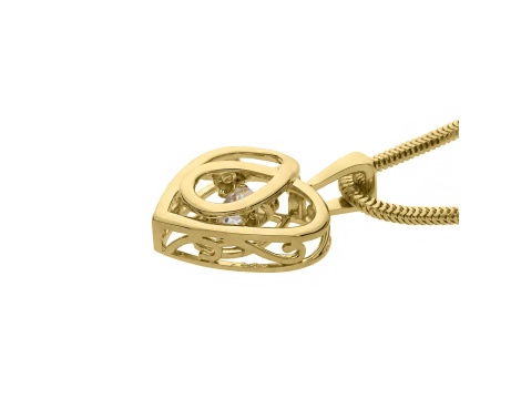 Złoty wisiorek próby 0,585 serce z brylantem 0,12 ct - 2