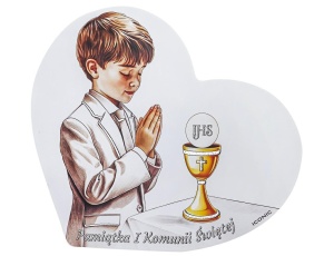 Obrazek Pamiątka I Komunii Św. na drewnie 12x11cm