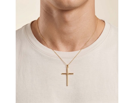 Złoty krzyżyk unisex próby 0,585 prosta forma - 2