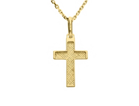 Złoty krzyżyk unisex próby 0,585  diamentowaniem